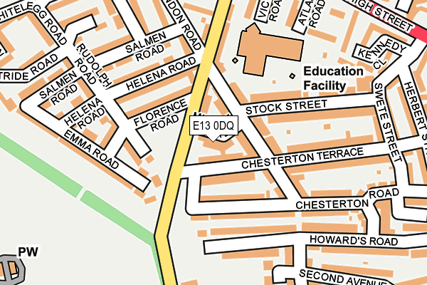 E13 0DQ map - OS OpenMap – Local (Ordnance Survey)