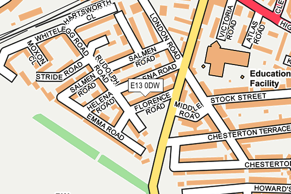 E13 0DW map - OS OpenMap – Local (Ordnance Survey)