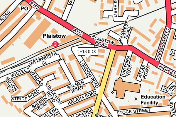 E13 0DX map - OS OpenMap – Local (Ordnance Survey)