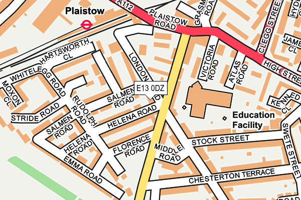 E13 0DZ map - OS OpenMap – Local (Ordnance Survey)