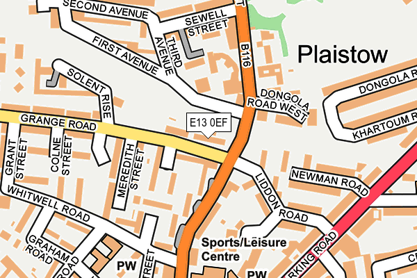 E13 0EF map - OS OpenMap – Local (Ordnance Survey)