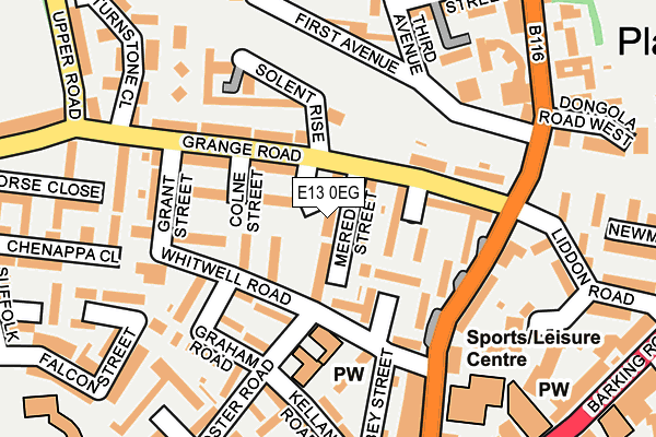 E13 0EG map - OS OpenMap – Local (Ordnance Survey)