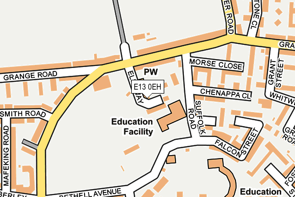 E13 0EH map - OS OpenMap – Local (Ordnance Survey)