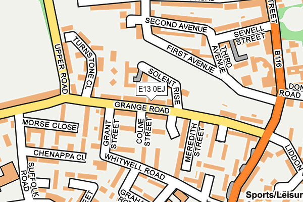 E13 0EJ map - OS OpenMap – Local (Ordnance Survey)