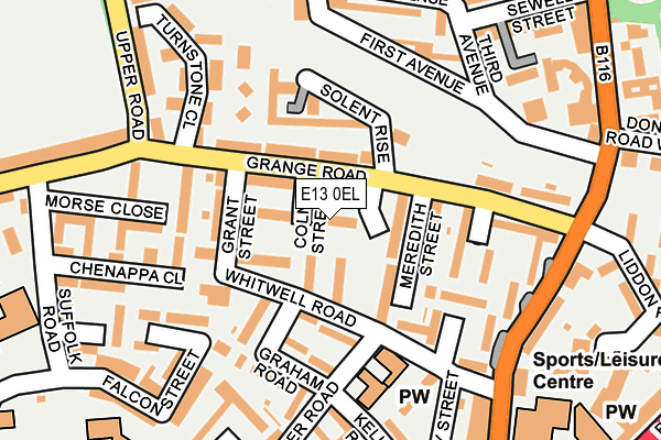 E13 0EL map - OS OpenMap – Local (Ordnance Survey)