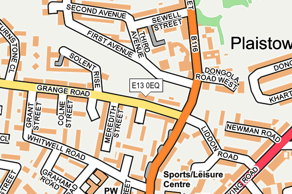 E13 0EQ map - OS OpenMap – Local (Ordnance Survey)