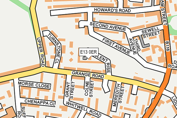 E13 0ER map - OS OpenMap – Local (Ordnance Survey)