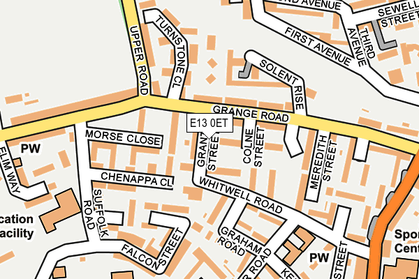 E13 0ET map - OS OpenMap – Local (Ordnance Survey)