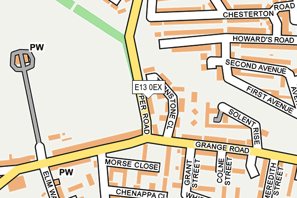 E13 0EX map - OS OpenMap – Local (Ordnance Survey)