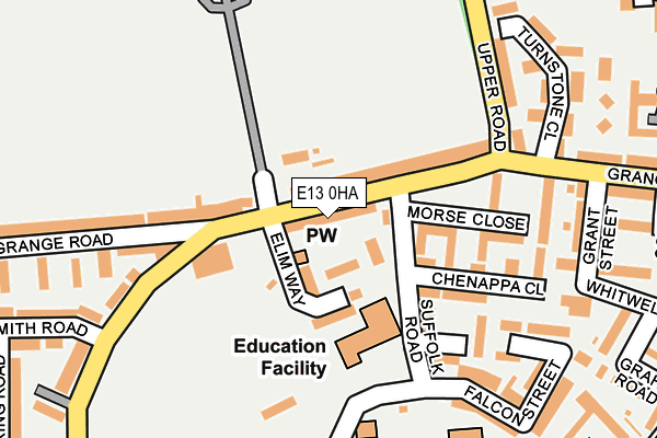 E13 0HA map - OS OpenMap – Local (Ordnance Survey)