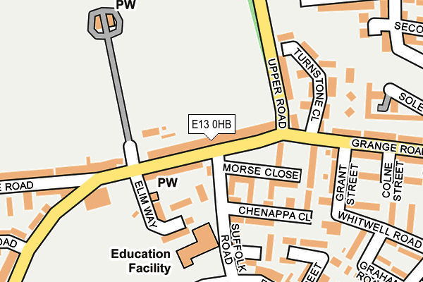 E13 0HB map - OS OpenMap – Local (Ordnance Survey)