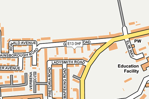 E13 0HF map - OS OpenMap – Local (Ordnance Survey)