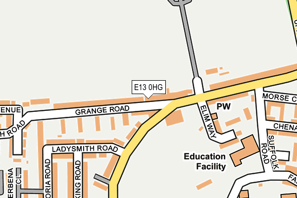 E13 0HG map - OS OpenMap – Local (Ordnance Survey)