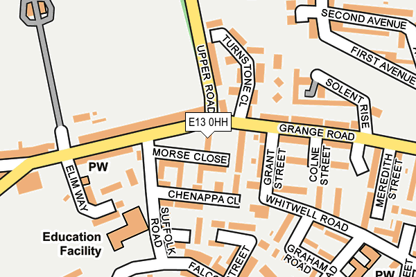 E13 0HH map - OS OpenMap – Local (Ordnance Survey)