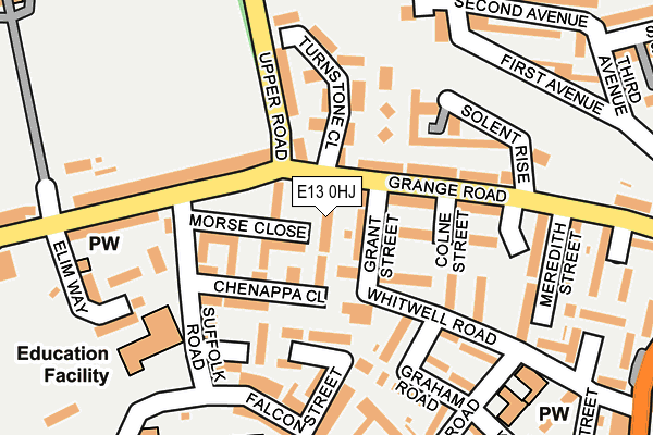 E13 0HJ map - OS OpenMap – Local (Ordnance Survey)