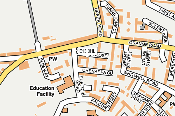 E13 0HL map - OS OpenMap – Local (Ordnance Survey)
