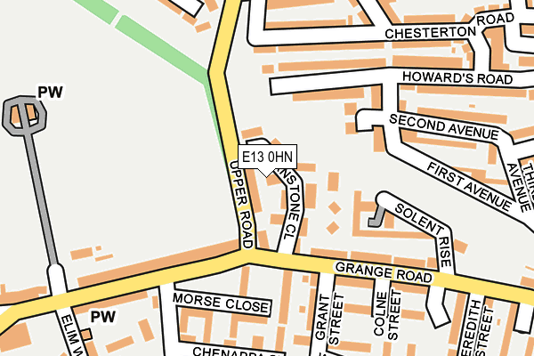 E13 0HN map - OS OpenMap – Local (Ordnance Survey)