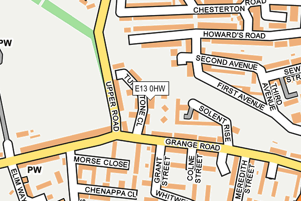 E13 0HW map - OS OpenMap – Local (Ordnance Survey)