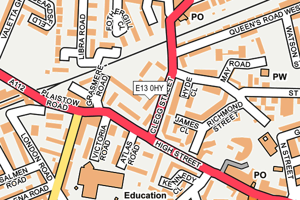 E13 0HY map - OS OpenMap – Local (Ordnance Survey)