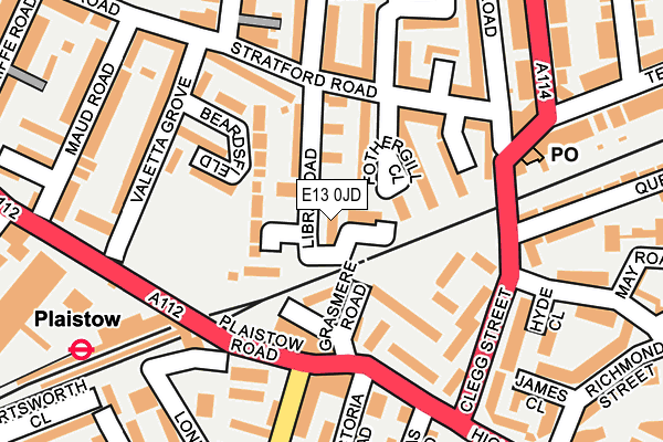 E13 0JD map - OS OpenMap – Local (Ordnance Survey)