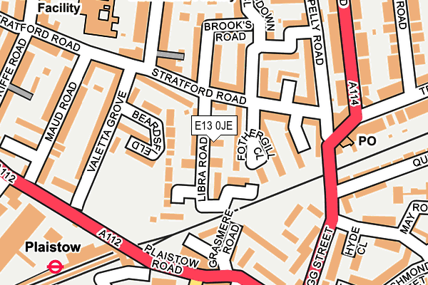 E13 0JE map - OS OpenMap – Local (Ordnance Survey)