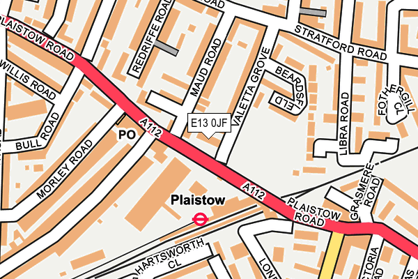 E13 0JF map - OS OpenMap – Local (Ordnance Survey)