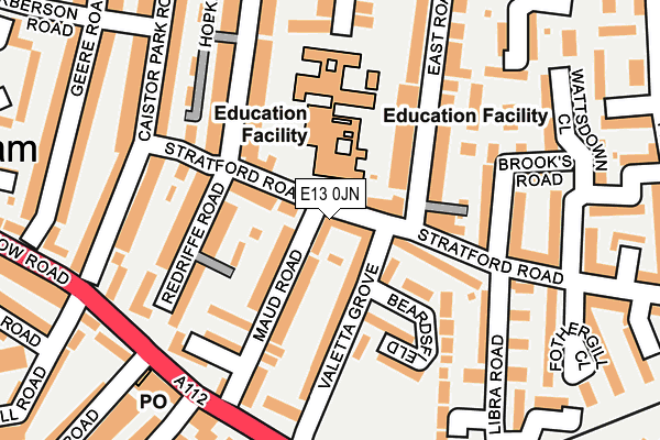 E13 0JN map - OS OpenMap – Local (Ordnance Survey)