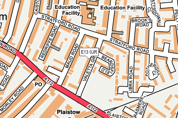 E13 0JR map - OS OpenMap – Local (Ordnance Survey)