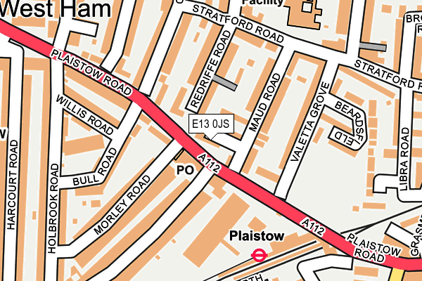 E13 0JS map - OS OpenMap – Local (Ordnance Survey)