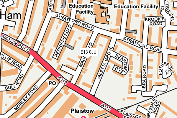 E13 0JU map - OS OpenMap – Local (Ordnance Survey)