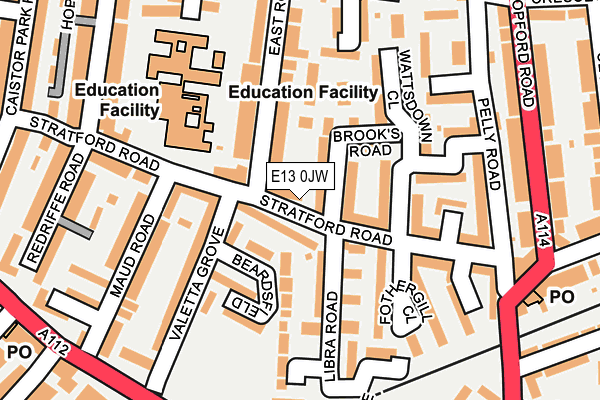 E13 0JW map - OS OpenMap – Local (Ordnance Survey)