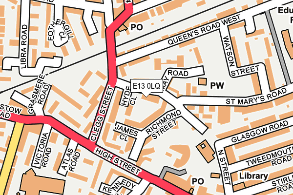 E13 0LQ map - OS OpenMap – Local (Ordnance Survey)