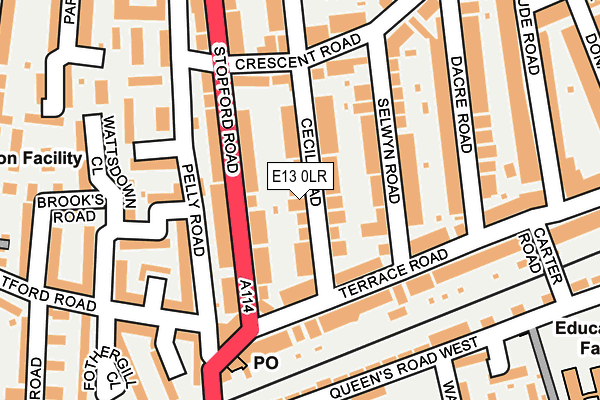 E13 0LR map - OS OpenMap – Local (Ordnance Survey)