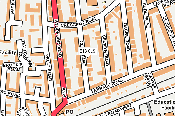 E13 0LS map - OS OpenMap – Local (Ordnance Survey)