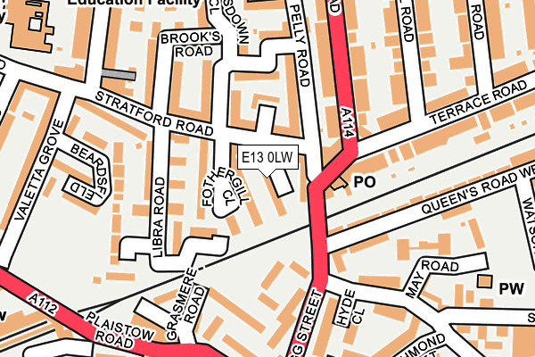 E13 0LW map - OS OpenMap – Local (Ordnance Survey)