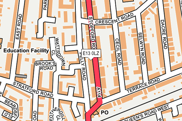 E13 0LZ map - OS OpenMap – Local (Ordnance Survey)