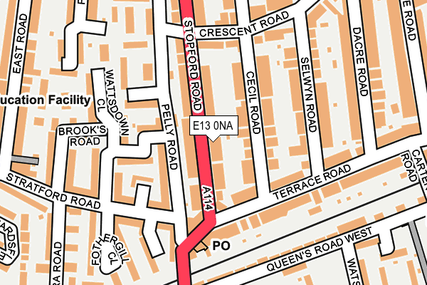 E13 0NA map - OS OpenMap – Local (Ordnance Survey)
