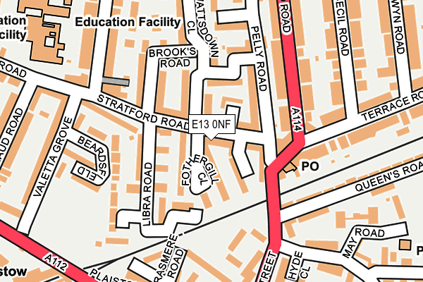 E13 0NF map - OS OpenMap – Local (Ordnance Survey)