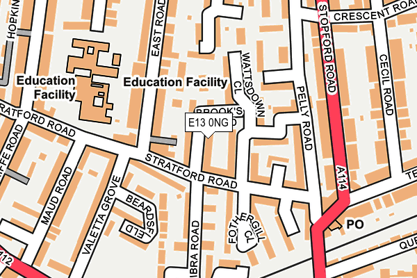 E13 0NG map - OS OpenMap – Local (Ordnance Survey)