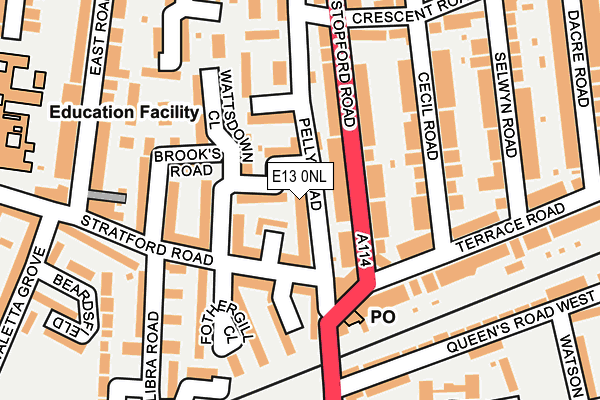 E13 0NL map - OS OpenMap – Local (Ordnance Survey)