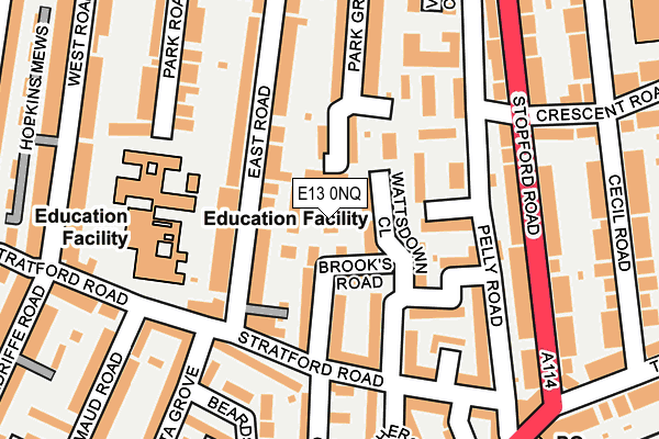 E13 0NQ map - OS OpenMap – Local (Ordnance Survey)