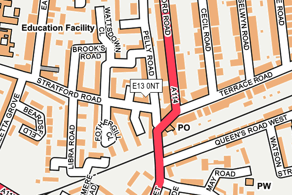 E13 0NT map - OS OpenMap – Local (Ordnance Survey)