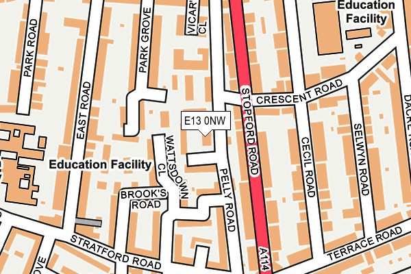 E13 0NW map - OS OpenMap – Local (Ordnance Survey)