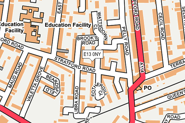 E13 0NY map - OS OpenMap – Local (Ordnance Survey)