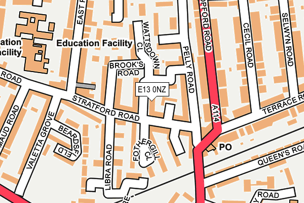 E13 0NZ map - OS OpenMap – Local (Ordnance Survey)