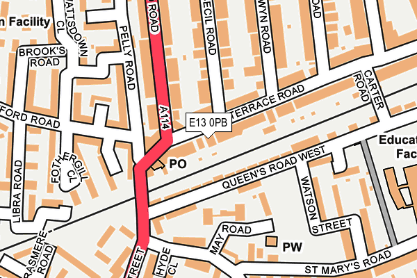 E13 0PB map - OS OpenMap – Local (Ordnance Survey)