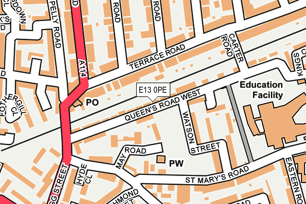 E13 0PE map - OS OpenMap – Local (Ordnance Survey)