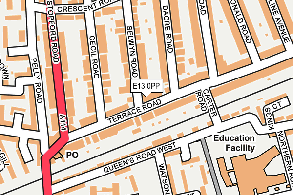 E13 0PP map - OS OpenMap – Local (Ordnance Survey)