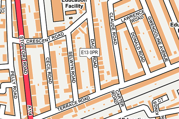 E13 0PR map - OS OpenMap – Local (Ordnance Survey)