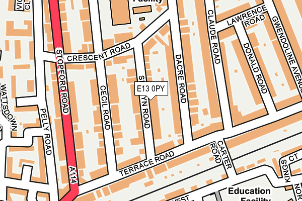 E13 0PY map - OS OpenMap – Local (Ordnance Survey)